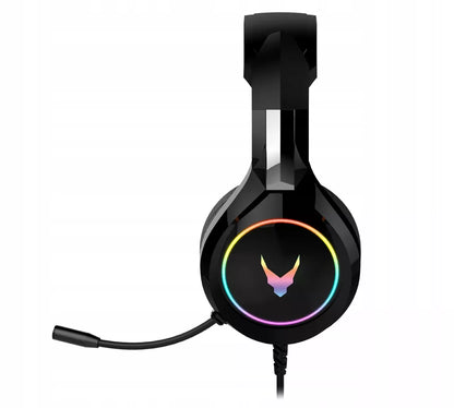 AUSINĖS SU MIKROFONU NEŠIOJAMAM KOMPIUTERIUI, XBOX, PS4 KONSOLEMS, DIDELĖS, ŠVIEČIANČIOS, ŽAIDIMŲ