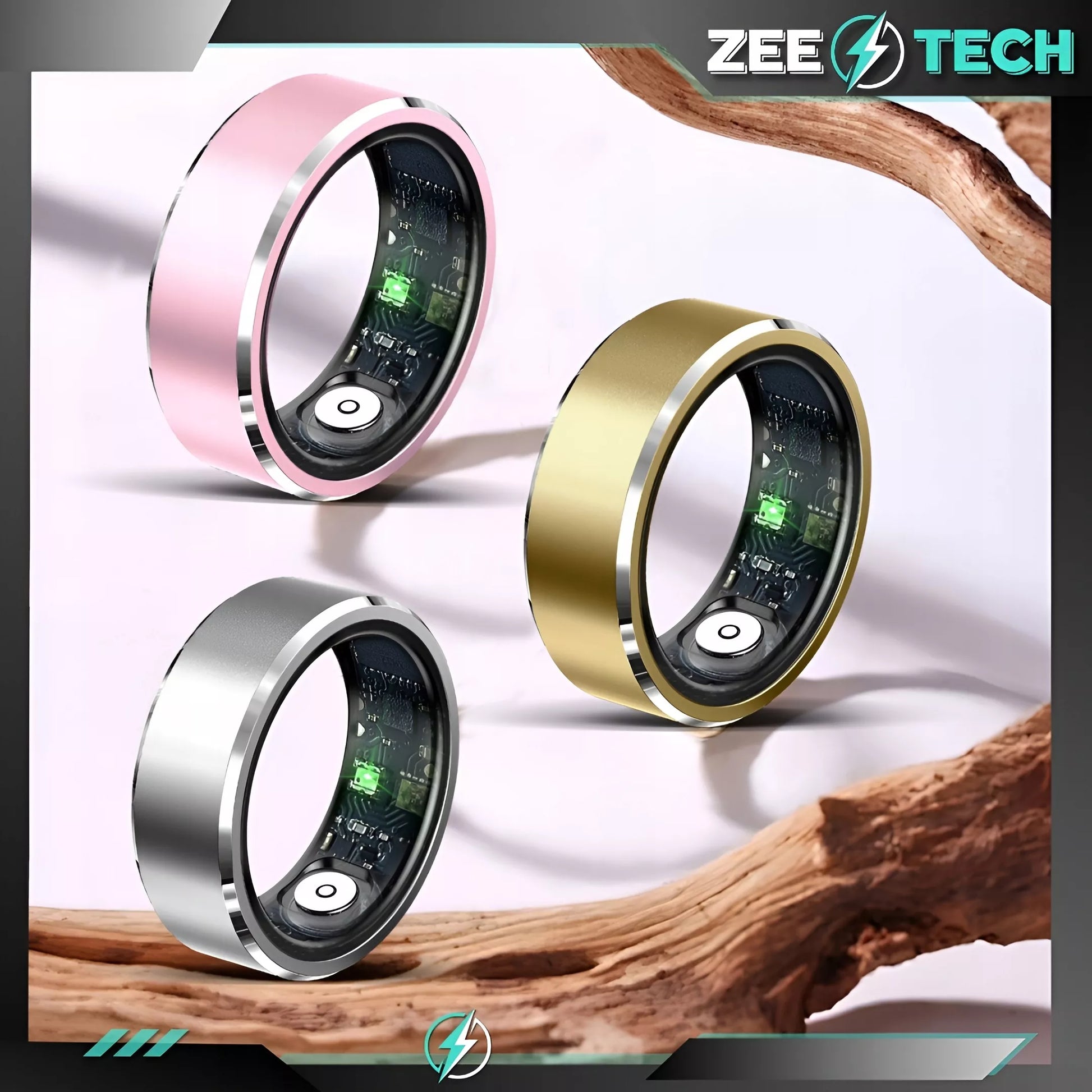 SMART RING išmanusis žiedas su funkcijomis: širdies ritmas, kraujospūdis, miego ir sporto stebėjimas