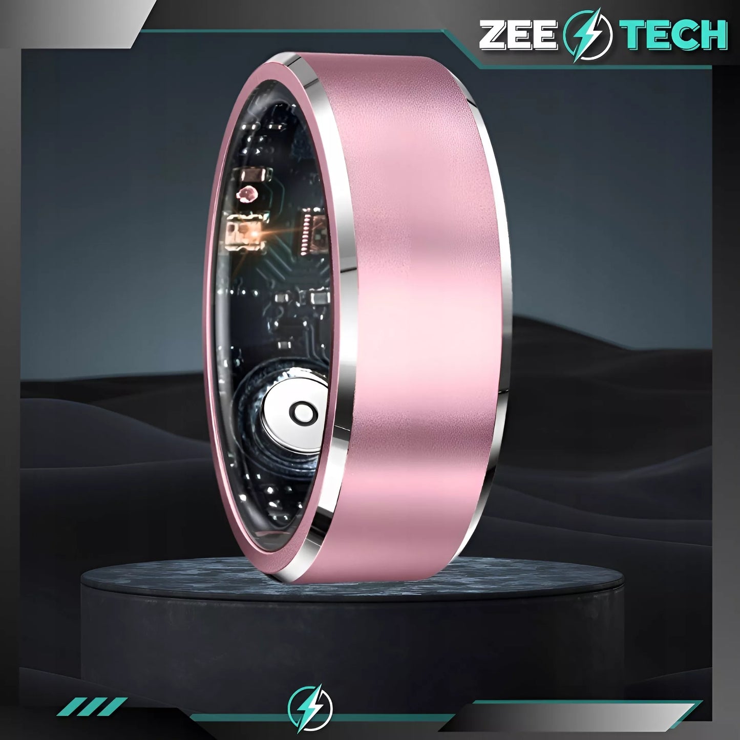 SMART RING išmanusis žiedas su funkcijomis: širdies ritmas, kraujospūdis, miego ir sporto stebėjimas