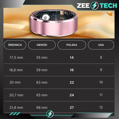 SMART RING išmanusis žiedas su funkcijomis: širdies ritmas, kraujospūdis, miego ir sporto stebėjimas