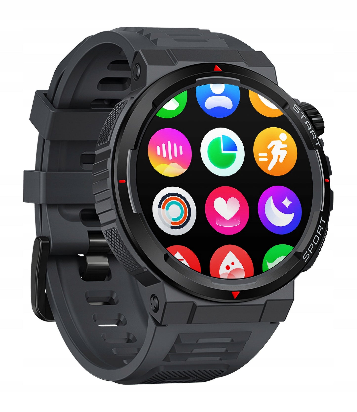 Išmanusis laikrodis moteriškas, vyriškas, atsparus vandeniui, su skambučiais, širdies ritmo matuokliu, juodas