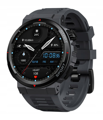 Išmanusis laikrodis moteriškas, vyriškas, atsparus vandeniui, su skambučiais, širdies ritmo matuokliu, juodas