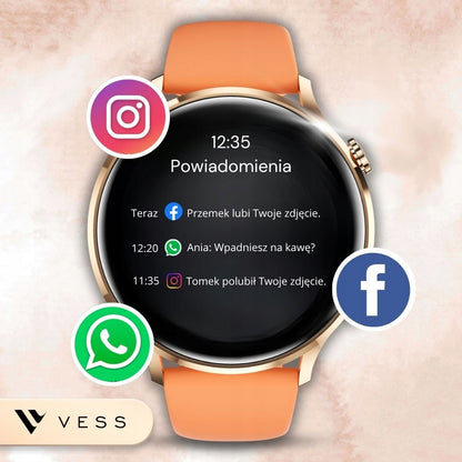 Moteriškas išmanusis laikrodis (Smartwatch) su skambučių funkcija, atsparus vandeniui + 4 dirželiai