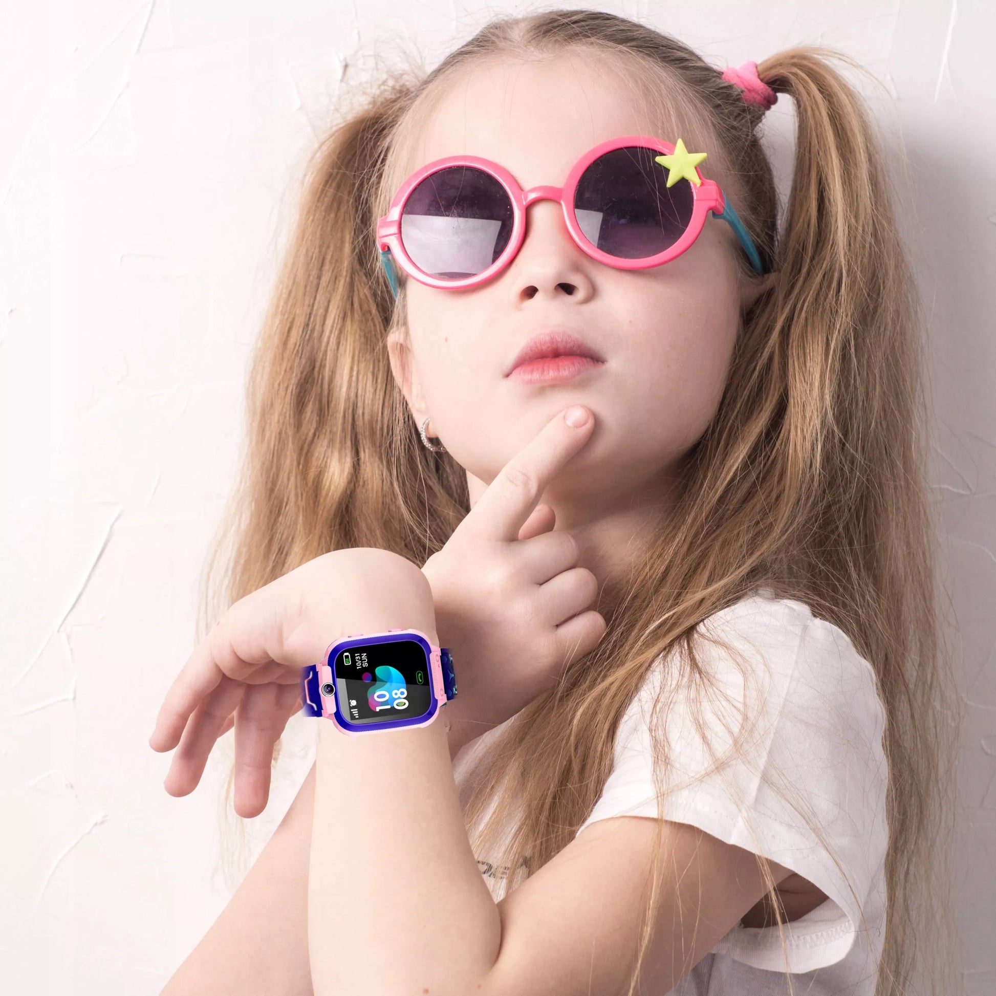 SMARTWATCH vaikams laikrodis GPS seklys SOS vaikiškas rožinis SMART