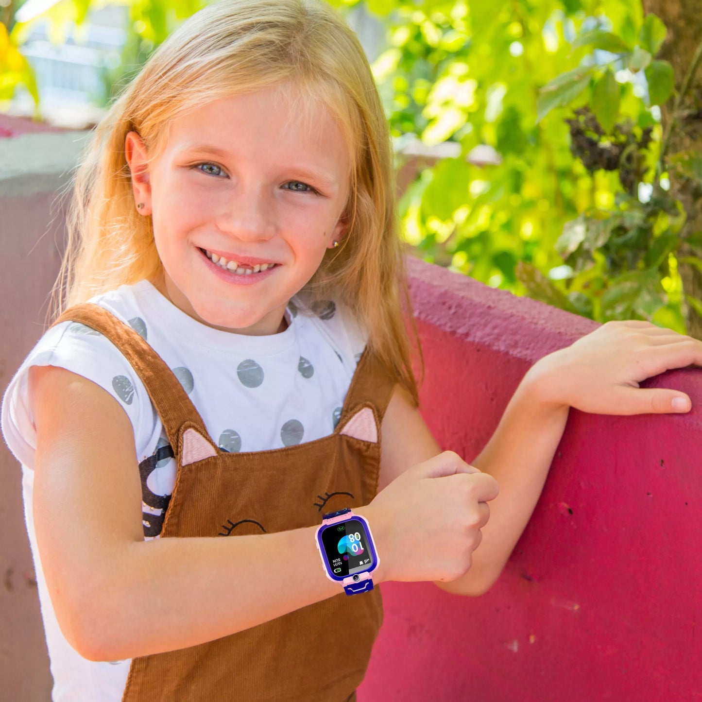 SMARTWATCH vaikams laikrodis GPS seklys SOS vaikiškas rožinis SMART