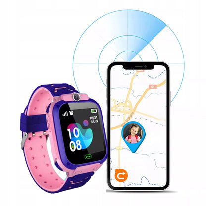 SMARTWATCH vaikams laikrodis GPS seklys SOS vaikiškas rožinis SMART