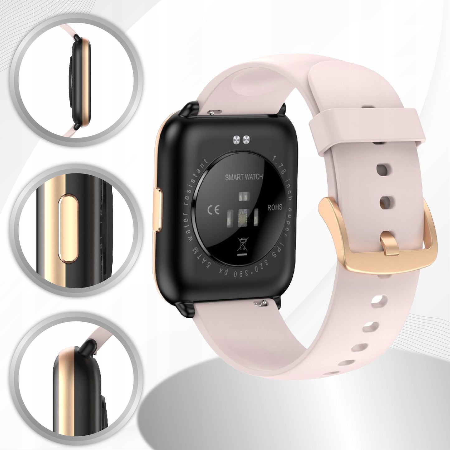 SMARTWATCH Moteriškas laikrodis SKAMBUČIŲ PRIĖMIMAS, ATSPARUS VANDENIUI, LIETUVIŠKAS MENIU