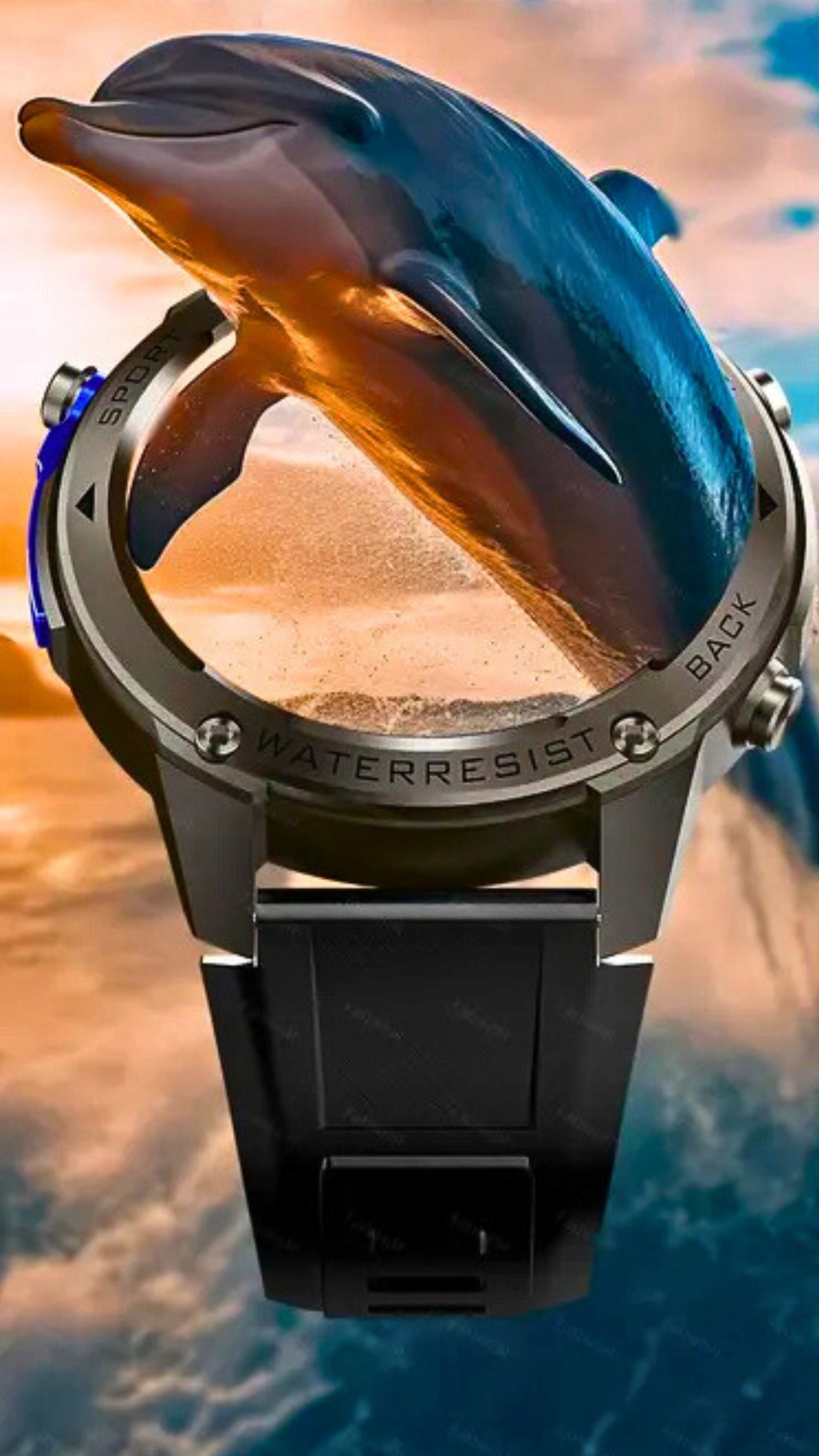 VYRIŠKAS IŠMANUSIS LAIKRODIS ATVİRAS VANDENIUI SKAMBUČIAI MENU PL SPORTAS GPS SMART WATCH DM 5ATM