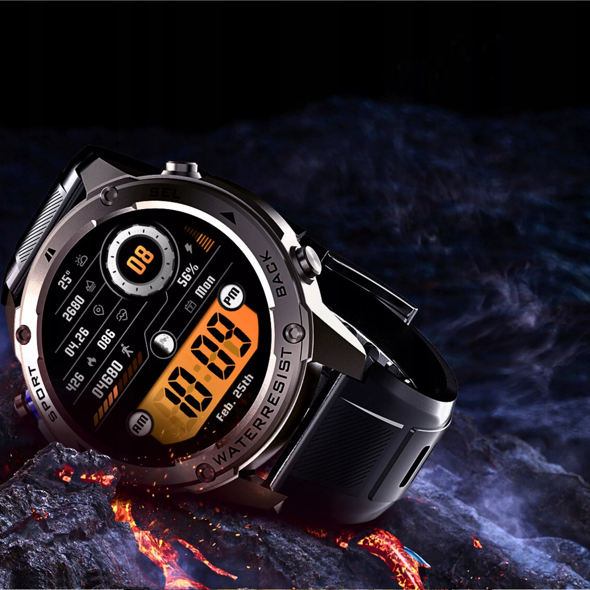 VYRIŠKAS IŠMANUSIS LAIKRODIS ATVİRAS VANDENIUI SKAMBUČIAI MENU PL SPORTAS GPS SMART WATCH DM 5ATM