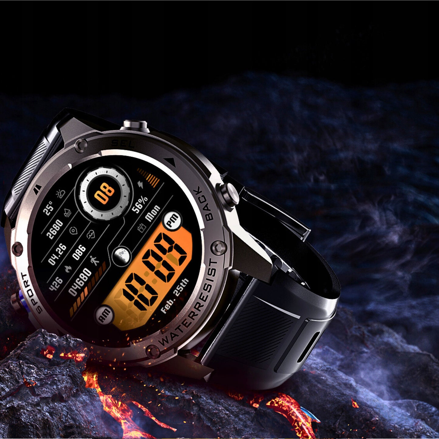 VYRIŠKAS IŠMANUSIS LAIKRODIS ATVİRAS VANDENIUI SKAMBUČIAI MENU PL SPORTAS GPS SMART WATCH DM 5ATM