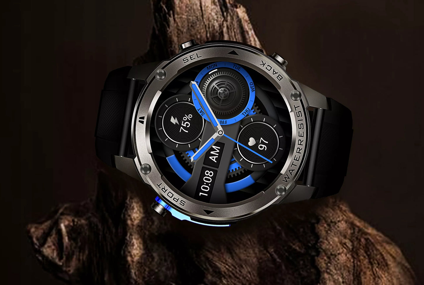 VYRIŠKAS IŠMANUSIS LAIKRODIS ATVİRAS VANDENIUI SKAMBUČIAI MENU PL SPORTAS GPS SMART WATCH DM 5ATM