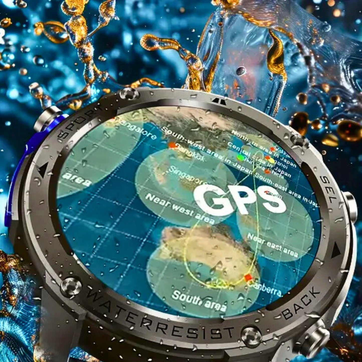 VYRIŠKAS IŠMANUSIS LAIKRODIS ATVİRAS VANDENIUI SKAMBUČIAI MENU PL SPORTAS GPS SMART WATCH DM 5ATM
