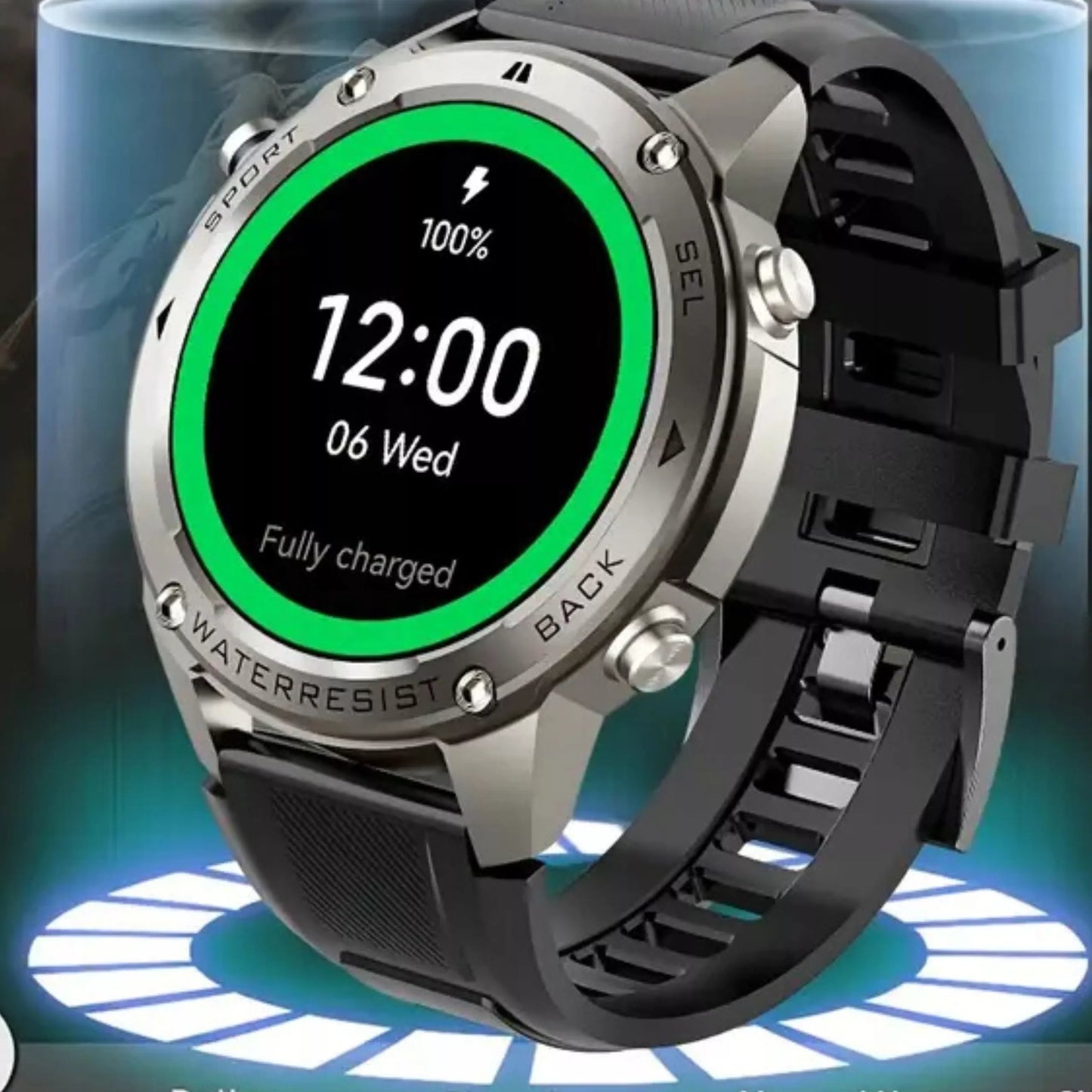 VYRIŠKAS IŠMANUSIS LAIKRODIS ATVİRAS VANDENIUI SKAMBUČIAI MENU PL SPORTAS GPS SMART WATCH DM 5ATM