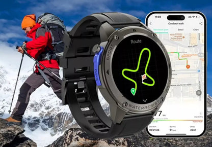 VYRIŠKAS IŠMANUSIS LAIKRODIS ATVİRAS VANDENIUI SKAMBUČIAI MENU PL SPORTAS GPS SMART WATCH DM 5ATM