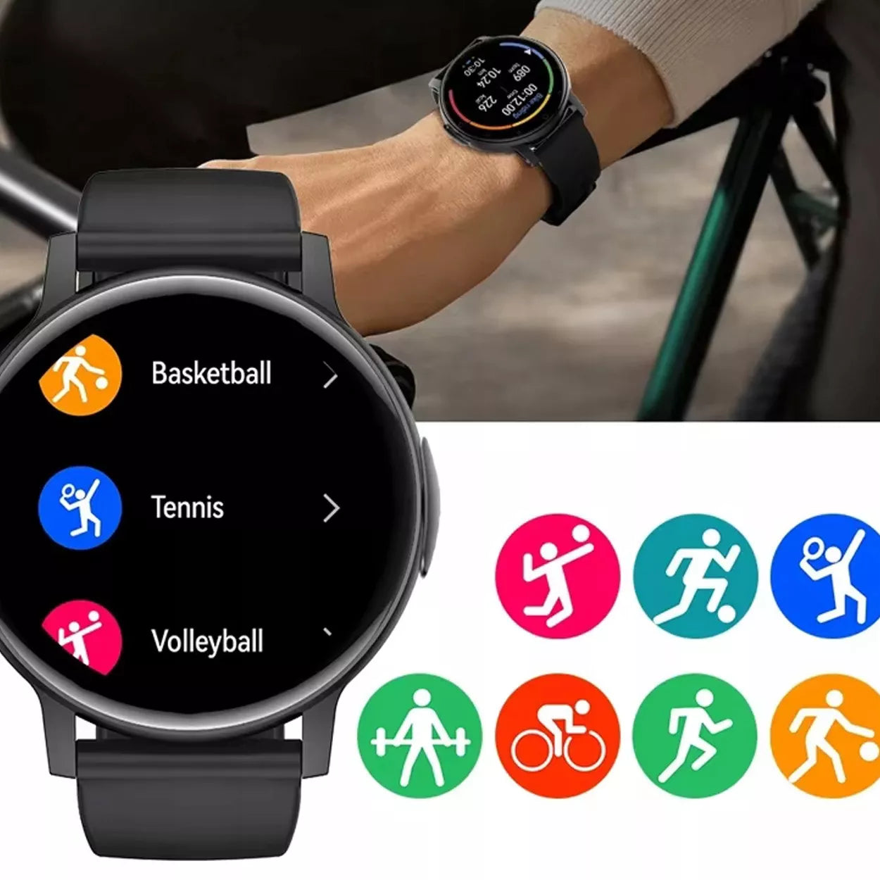 SMARTWATCH LAIKRODIS SU LIETUVIŠKU MENIU, SKAMBUČIAI, SPORTINIS, MOTERIŠKAS IR VYRIŠKAS SMART WATCH