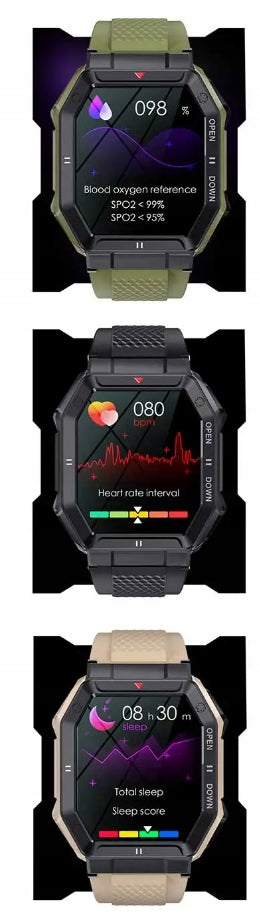 Išmanusis laikrodis juodas vyriškas sportinis vandeniui atsparus skambučiai moteriškas išmanusis