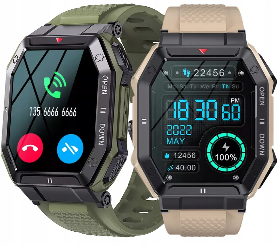 Išmanusis laikrodis juodas vyriškas sportinis vandeniui atsparus skambučiai moteriškas išmanusis