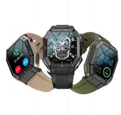Išmanusis laikrodis juodas vyriškas sportinis vandeniui atsparus skambučiai moteriškas išmanusis