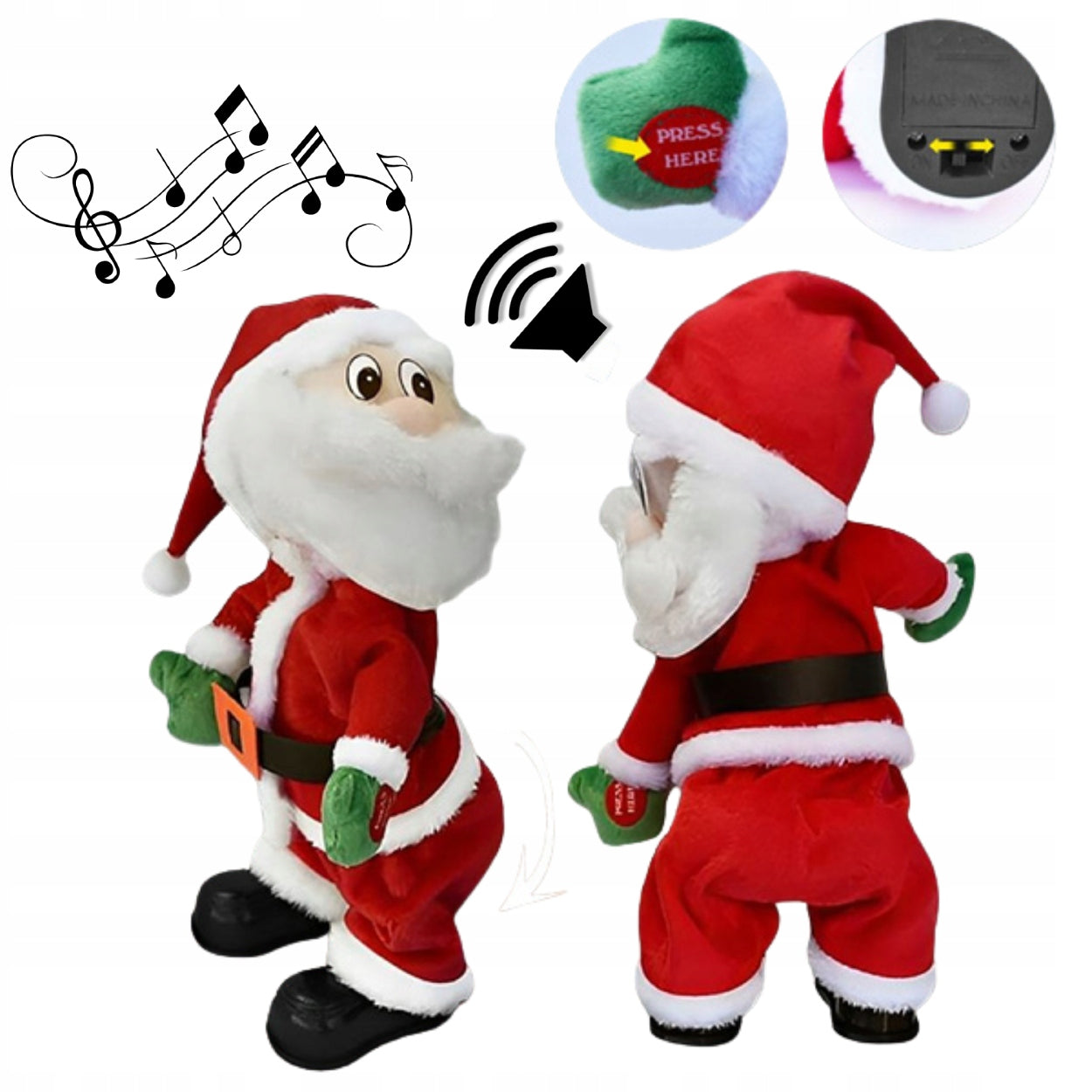 Dainuojantis ir šokantis Kalėdų Senelio žaislas, šokantis Senelis