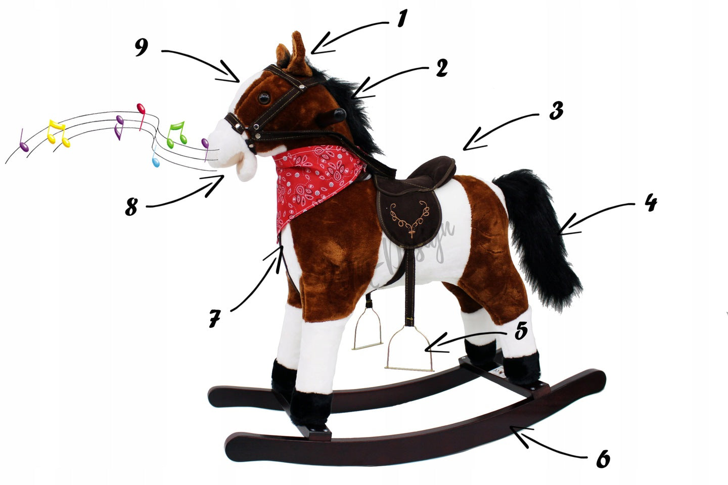 DAINUOJANTIS ARKLIUKAS ANT SVYPUOKLIŲ 74cm DIDELIS SVYPUOKLINIS ARKLIUKAS "Start Baby"