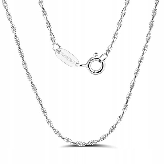 Sidabrinė suktos pynimo „Singapūro“ grandinėlė iš Italijos, 925 praba