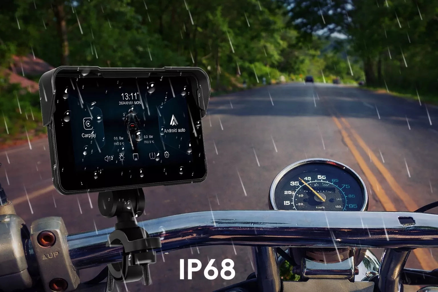 Motociklo multimedijos stotis – planšetė su navigacija, CarPlay ir Android Auto, 5