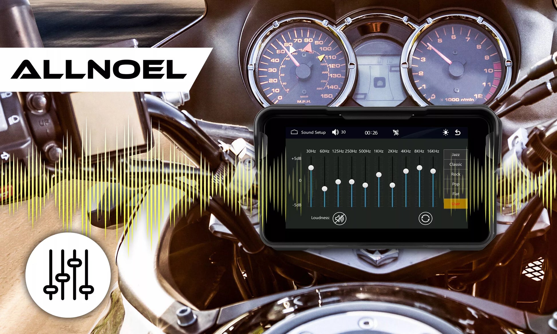 Motociklo multimedijos stotis – planšetė su navigacija, CarPlay ir Android Auto, 5
