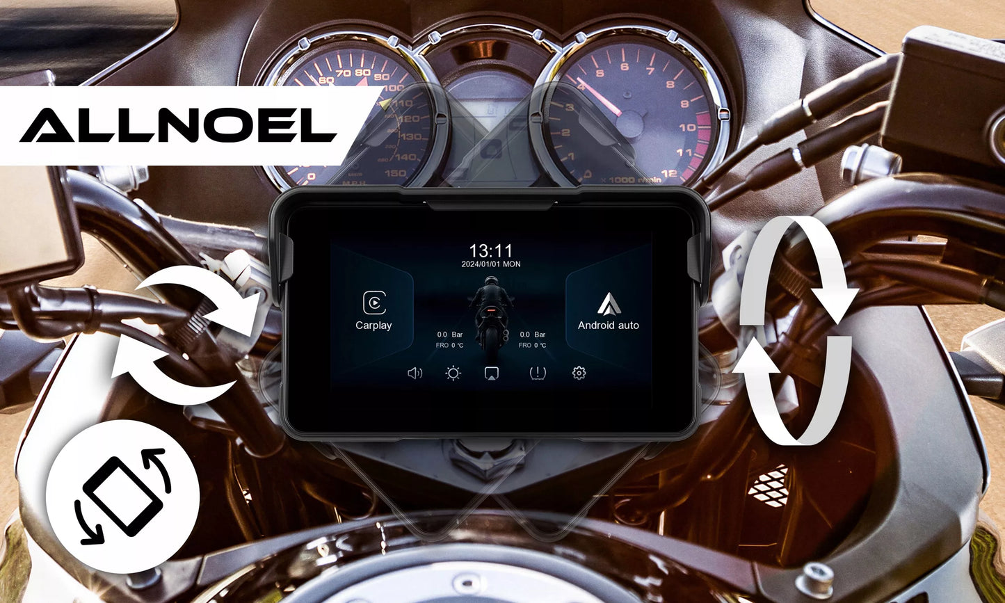 Motociklo multimedijos stotis – planšetė su navigacija, CarPlay ir Android Auto, 5