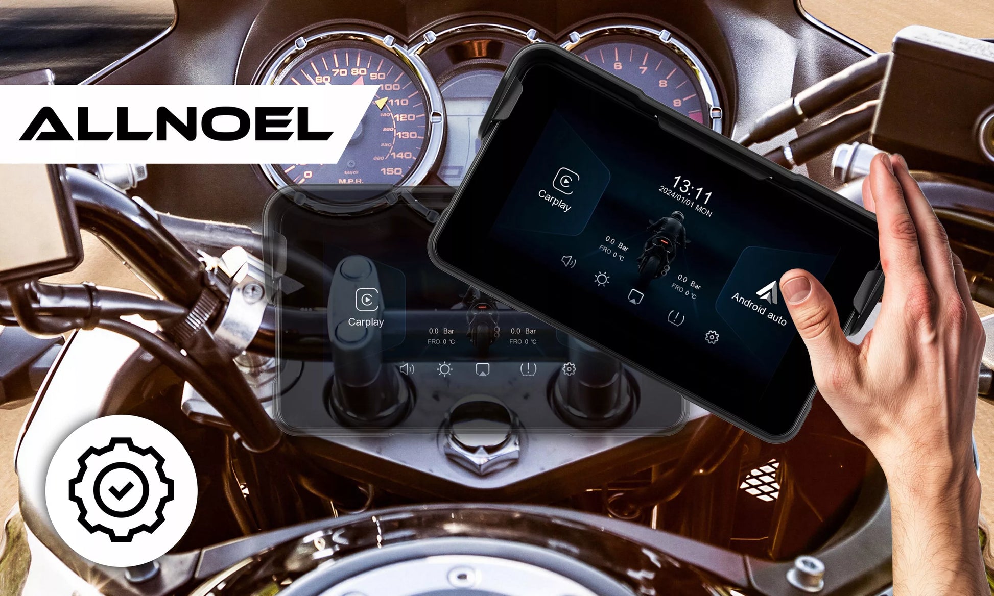 Motociklo multimedijos stotis – planšetė su navigacija, CarPlay ir Android Auto, 5