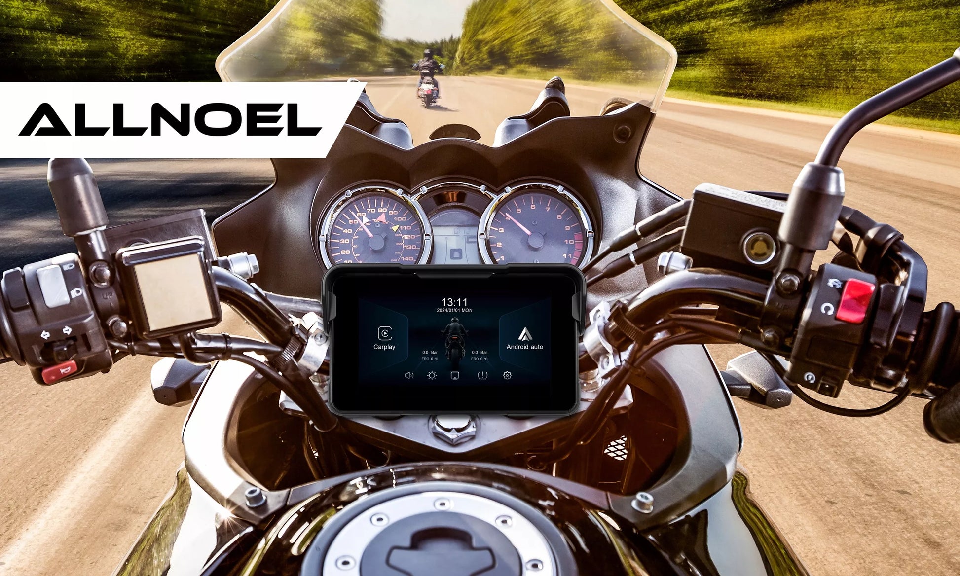 Motociklo multimedijos stotis – planšetė su navigacija, CarPlay ir Android Auto, 5