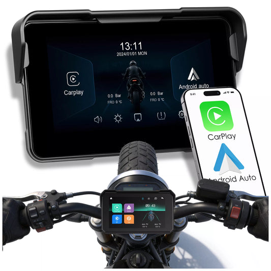 Motociklo multimedijos stotis – planšetė su navigacija, CarPlay ir Android Auto, 5