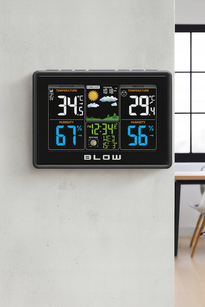 Belaidė oro stotis METEO Termometras Higrometras Barometras LED