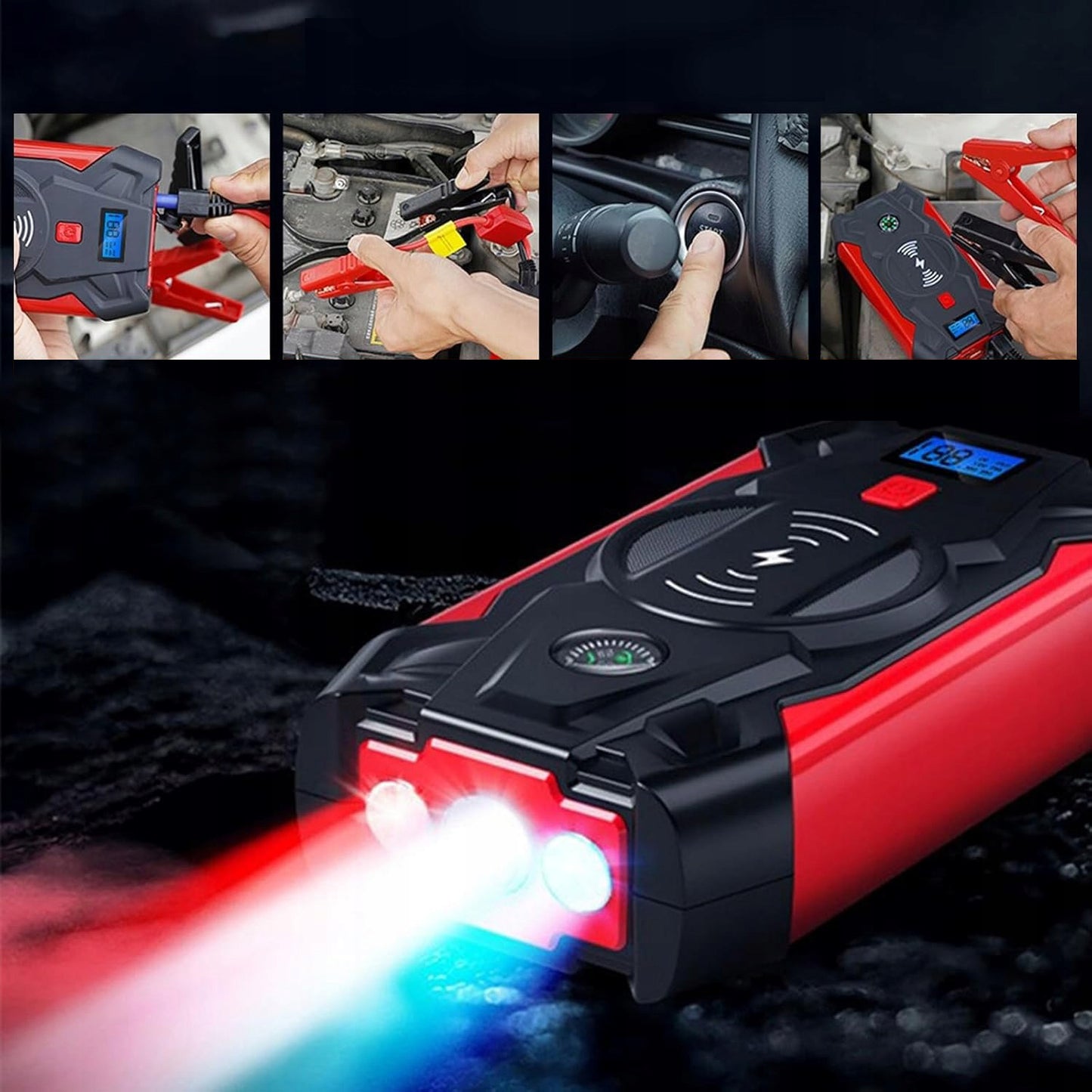 Galingas power bank STARTER 20000mAh 12V su paleidimo funkcija ir žibintuvėliu