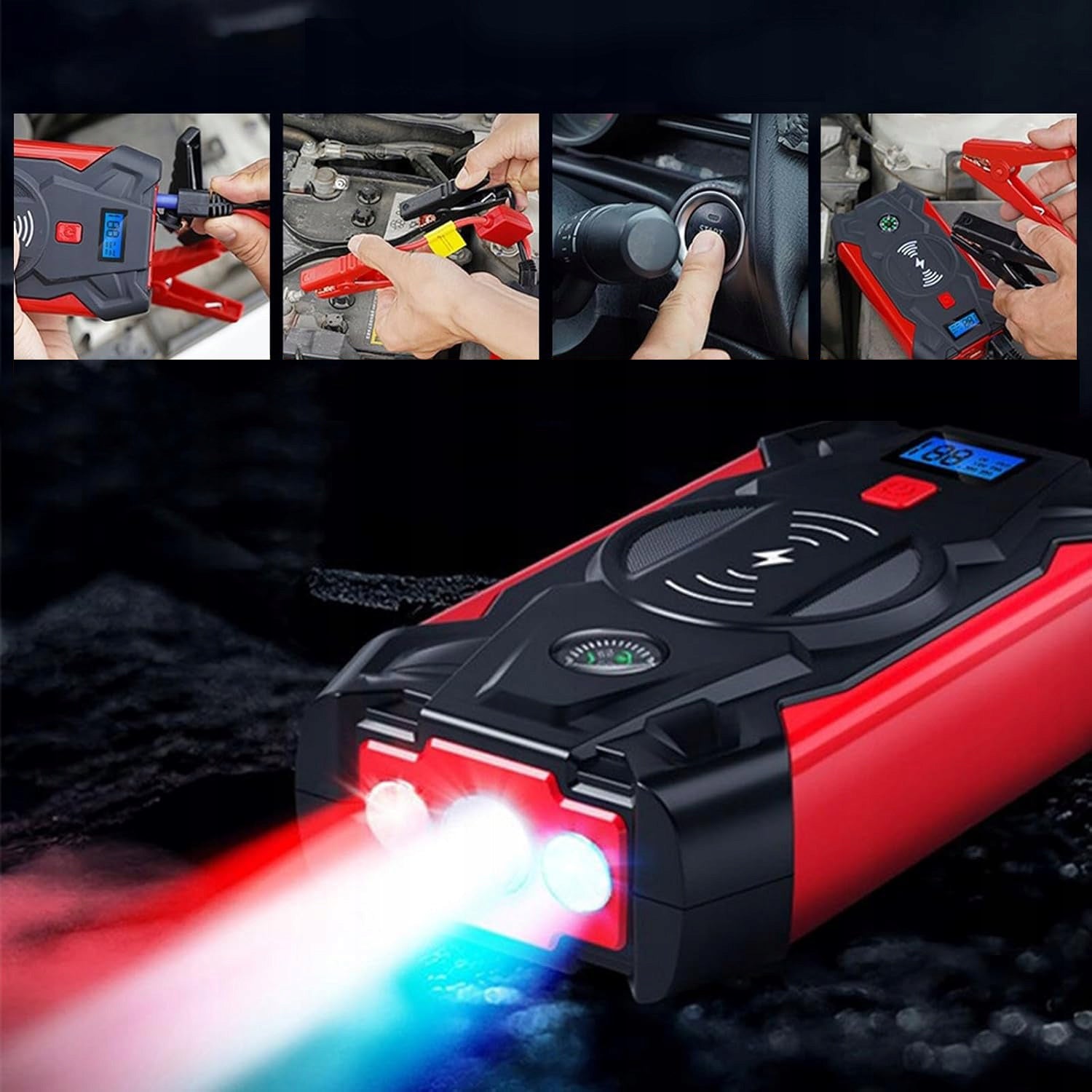 Galingas power bank STARTER 20000mAh 12V su paleidimo funkcija ir žibintuvėliu