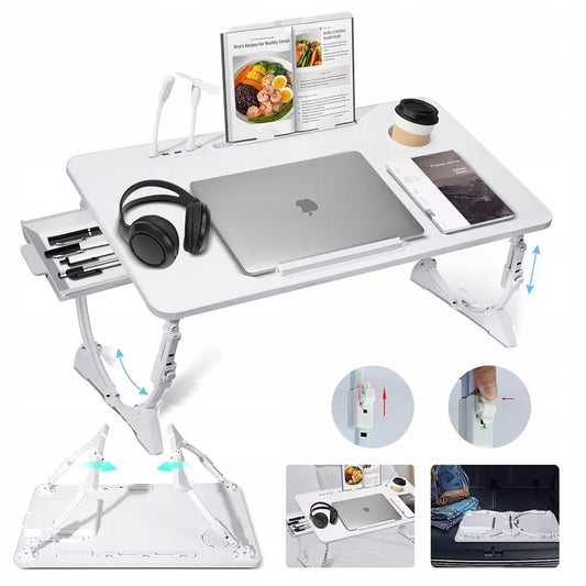 SUDĖLIOJAMAS NEŠIOJAMOJO KOMPIUTERIO STALELIS, REGULIUOJAMAS 45°, MOBILUS STOVAS LOVAI