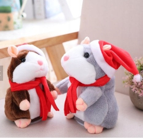 Kalėdinis kalbantysis žiurkėnas-mėgdžiotojas, minkštas žaislas vaikams, plepalas, šoka