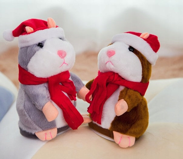 Kalėdinis kalbantysis žiurkėnas-mėgdžiotojas, minkštas žaislas vaikams, plepalas, šoka