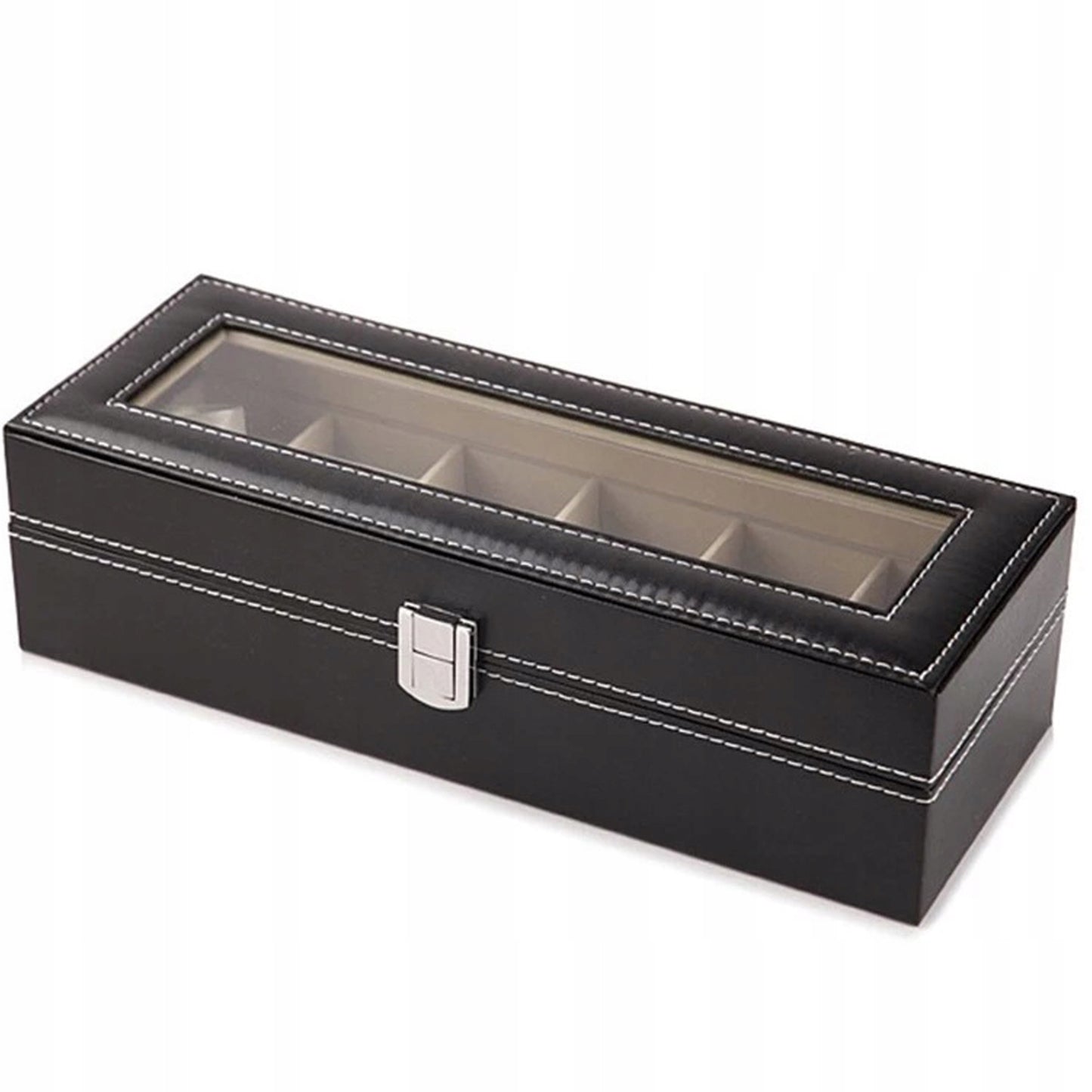 LAIKRODŽIŲ DĖŽUTĖ PAPUOŠALŲ ORGANIZATORIUS 6 SKYRIŲ JUODA STILINGA