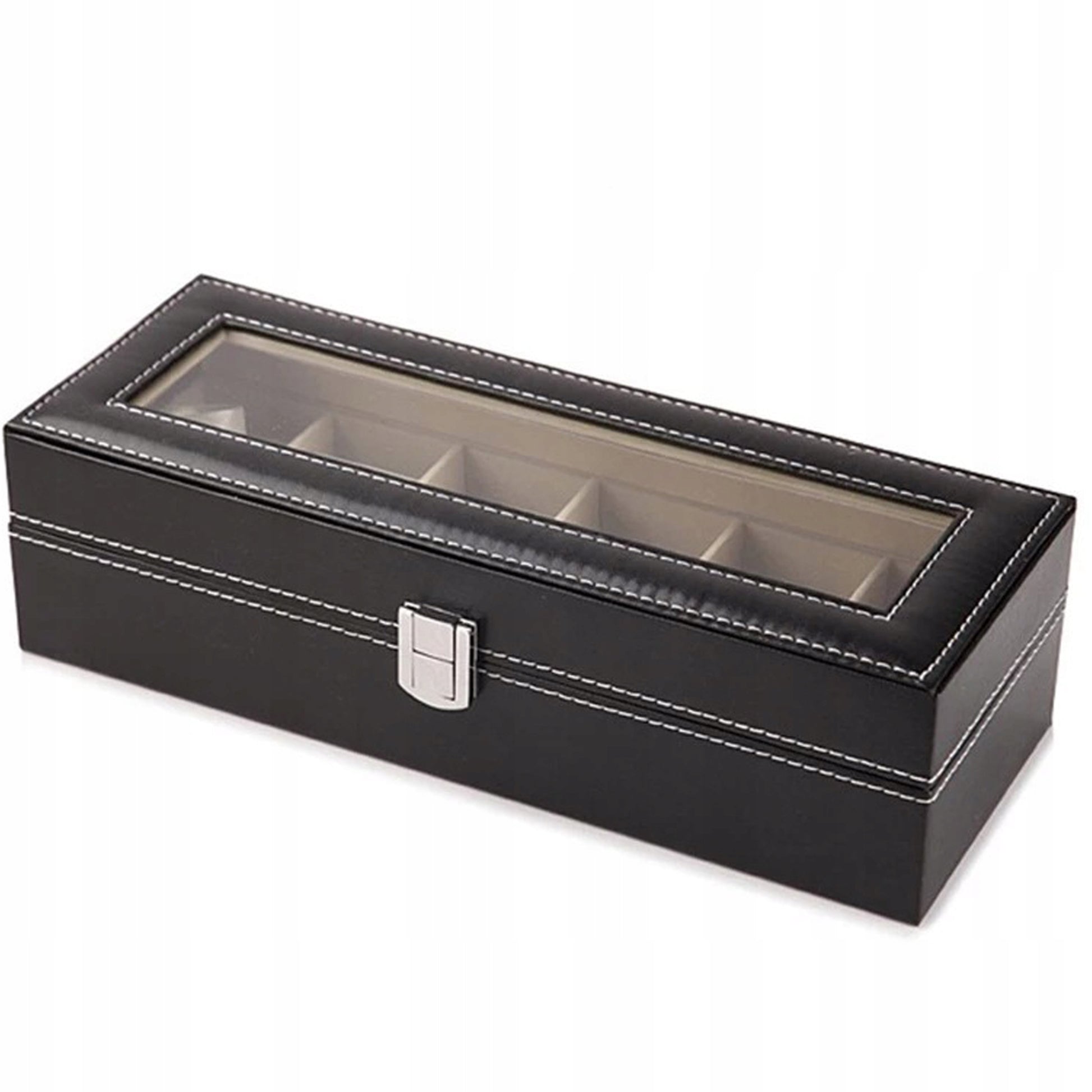 LAIKRODŽIŲ DĖŽUTĖ PAPUOŠALŲ ORGANIZATORIUS 6 SKYRIŲ JUODA STILINGA