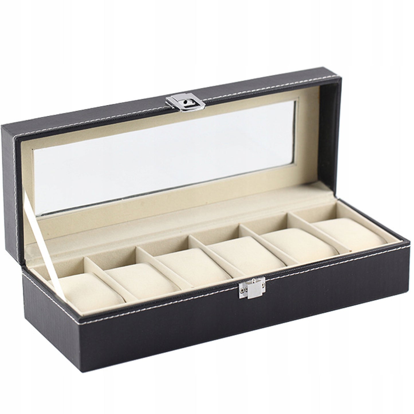 LAIKRODŽIŲ DĖŽUTĖ PAPUOŠALŲ ORGANIZATORIUS 6 SKYRIŲ JUODA STILINGA