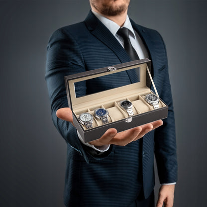 LAIKRODŽIŲ DĖŽUTĖ PAPUOŠALŲ ORGANIZATORIUS 6 SKYRIŲ JUODA STILINGA