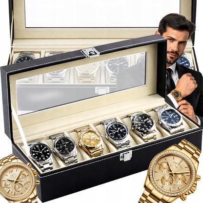 LAIKRODŽIŲ DĖŽUTĖ PAPUOŠALŲ ORGANIZATORIUS 6 SKYRIŲ JUODA STILINGA