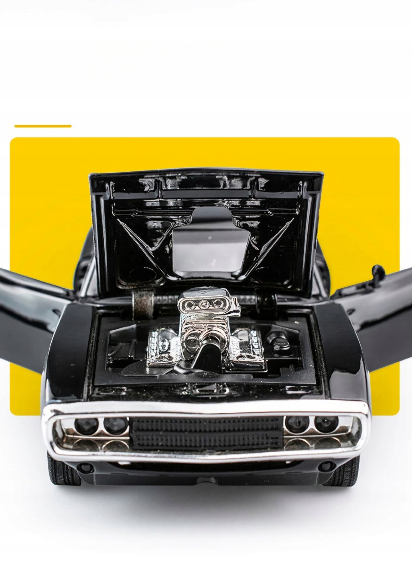 Kolekcionierinis automobilis 1:32 - DODGE CHARGER 1970, su stoveliu, dėžute, LED ir garsu