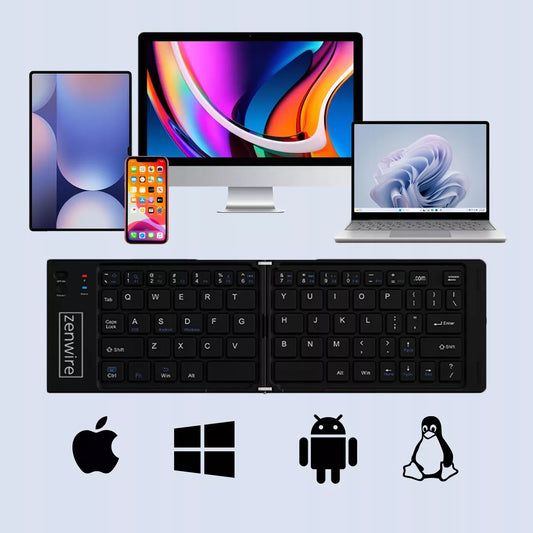 Sulankstoma Mini „Bluetooth“ belaidė klaviatūra planšetiniam komputeriui, telefonui, USB-C