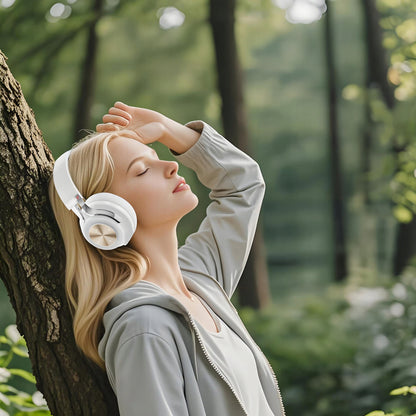 Belaidės Antausinės Ausinės FEEGAR AlphaBeat ANC 65H Baltos Bluetooth 5.4