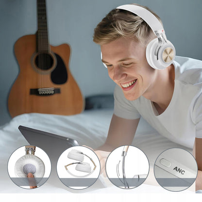 Belaidės Antausinės Ausinės FEEGAR AlphaBeat ANC 65H Baltos Bluetooth 5.4