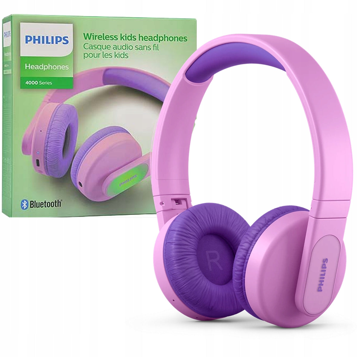 Belaidės ausinės vaikams Philips TAK4206PK - Rožinės su apšvietimu