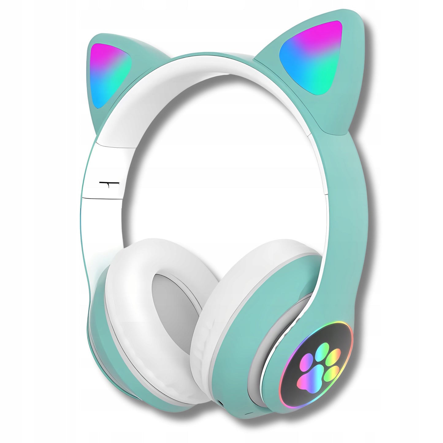 Juodos belaidės Bluetooth ausinės vaikams su katės ausimis