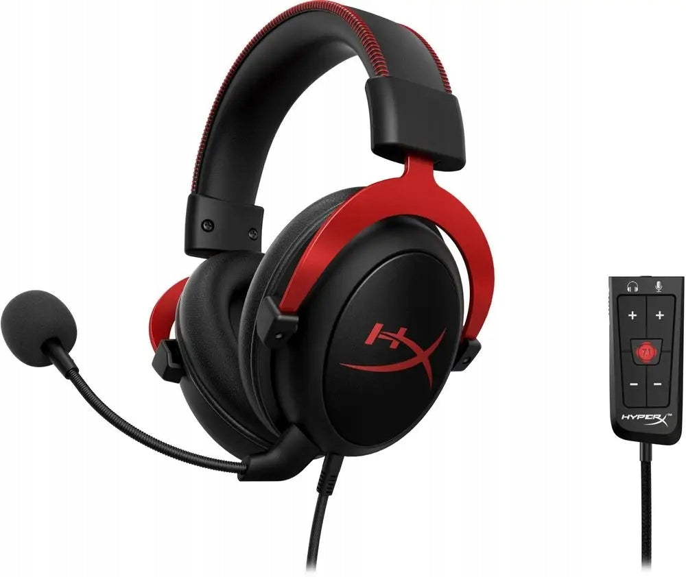 HyperX Cloud II žaidimų ausinės su jungtimi Jack + USB ir virtualiu erdvinio garso 7.1 režimu