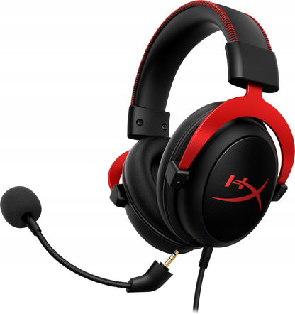 HyperX Cloud II žaidimų ausinės su jungtimi Jack + USB ir virtualiu erdvinio garso 7.1 režimu